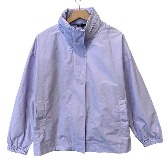 EILEEN FISHER Stand Collar Organic Cotton Blend Jacket Size Large - Picture 5 of 13